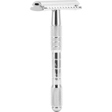Rasoir de sûreté rétro professionnel à double tranchant, alliage de zinc lavable, coupe nette pour homme, kit rasage classique vintage (1/5)