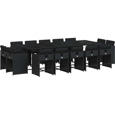 Maison Exclusive - Set comedor de jardín con cojines 15 pzas ratá (1/5)