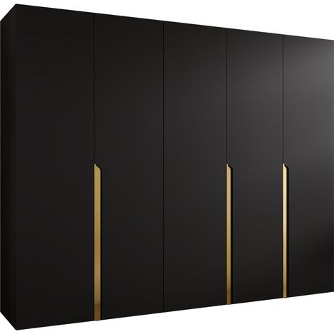 Armoire Hartford 582, Noir, 202x250x52cm, Portes d'armoire: Avec des charnières, Nombre d'étagères: 0 (1/5)