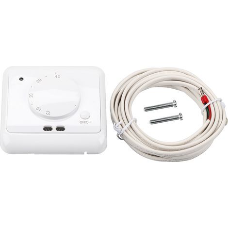 Programmable thermostat, wall-mounted temperature controller, right-hand installation for automatic heating system, home office (1/5)