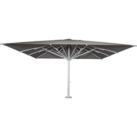 Ombrellone di lusso XXL 5x5m (Ø7,2m) fissaggio su fondazioni in cemento poliestere/alluminio 75kg antracite 040003352