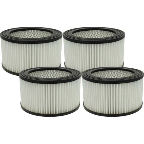 vhbw 4x filtro compatibile con VONROC VC505AC, VC507DC, VC808AA aspiracenere - filtro HEPA nero / bianco