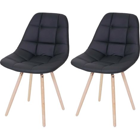 [NEUWERTIG] 2er-Set Esszimmerstuhl HHG-668 II, Stuhl Küchenstuhl, Retro 50er Jahre Design Kunstleder schwarz (1/5)