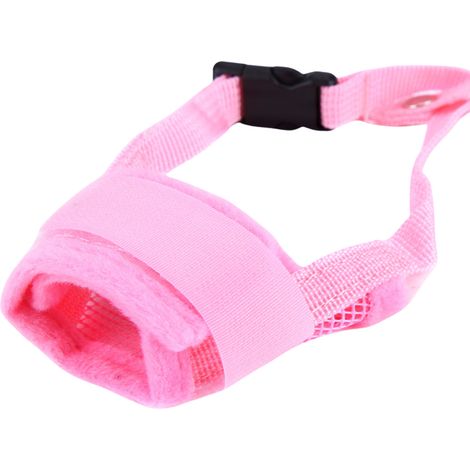 1 muselière pour chien, en nylon respirant avec sangles nasale et cervicale réglables, idéale pour dressage et promenade de petits chiens (1/5)