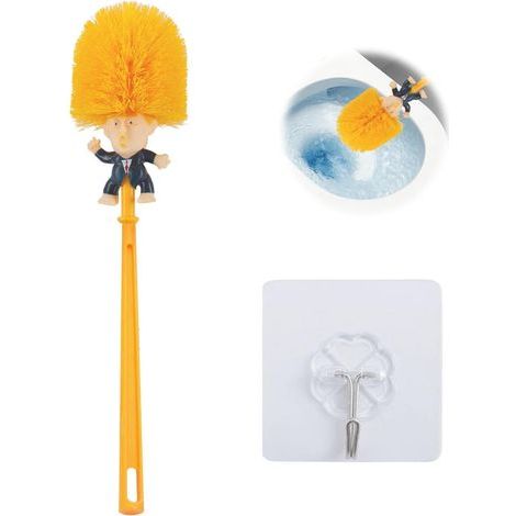 - WC-Bürste - Wandmontage - Witziges Design - Effektive Reinigung ohne Kratzer - Für Badezimmer oder Gästezimmer - Schwarz - 35 cm (1/5)