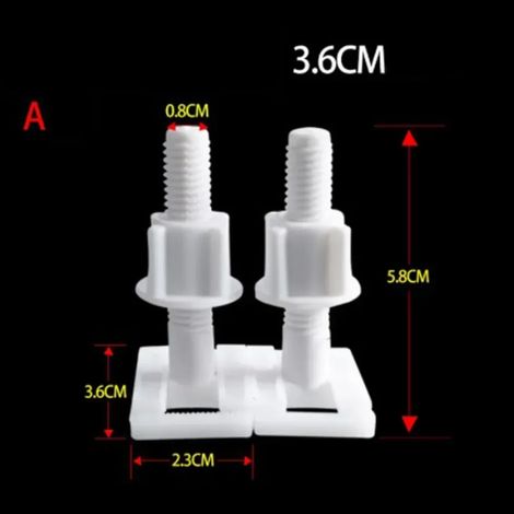 (A) Kit de fixation pour charnières de siège de toilette (2 pièces) - Vis de réparation - Accessoires et outils de salle de bain (1/5)