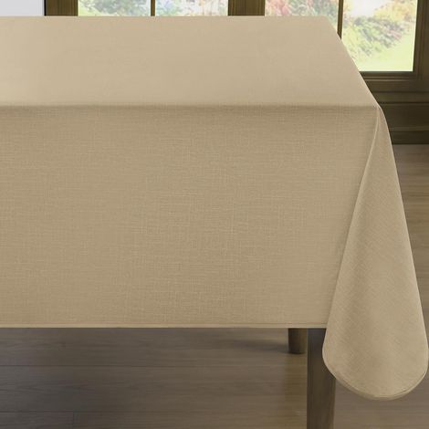 1 Nappe en toile cirée, 140x180 cm, aspect lin, PVC imperméable, résistant aux intempéries, pour extérieur, pique-nique, fête (1/5)