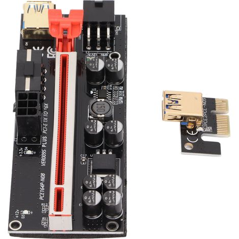 PCIe 1x- bis 16x-Erweiterungskarte, benutzerfreundlich, 4 FP-Kondensatoren, hohe Umwandlungseffizienz, PCIe-Erweiterung (1/5)