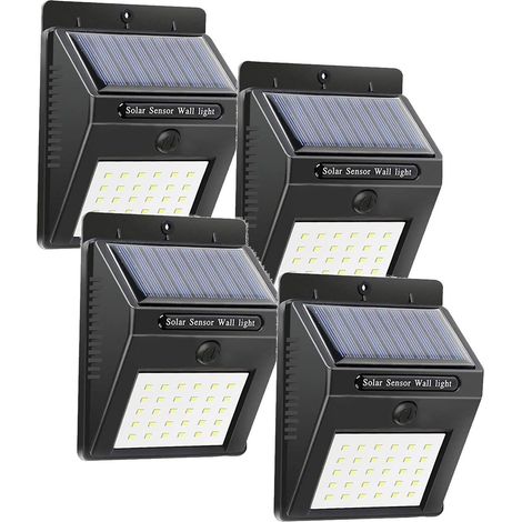 4 pièces Projecteur, recharge solaire et capteur de mouvement SMD 20 LED 1200mah (1/5)