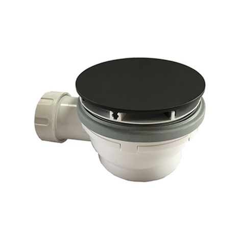 Bonde de douche hauteur 60 mm couvercle extra plat BLACK MAT - CRISTINA ONDYNA AD45513 (1/2)