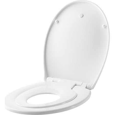 Abattant WC Familial avec Siège Enfant Magnétique, Lunette de Toilette en Forme de O avec Frein de Chute, Cuvette WC Clipsable et Fermeture Douceur pour Adultes et Enfants (1/5)