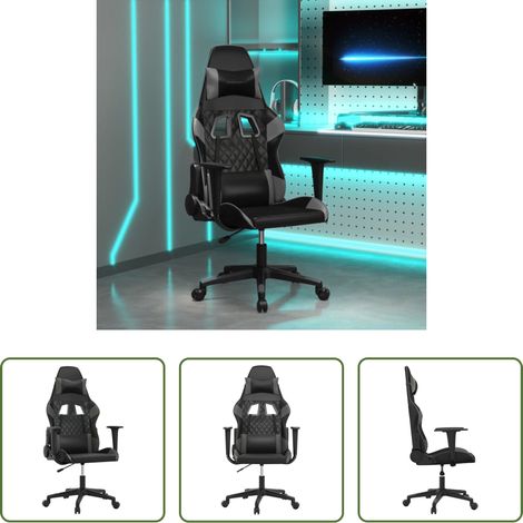 Gamingstuhl Kunstleder - Gaming-Stuhl Schwarz und Grau Kunstleder (1/5)
