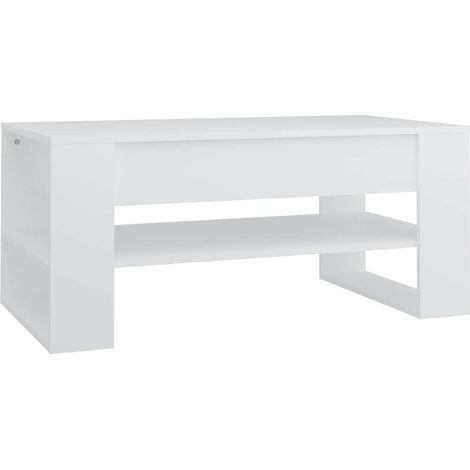 Maison Exclusive - Table basse blanc 102x55x45 cm bois d'ingénierie (1/5)