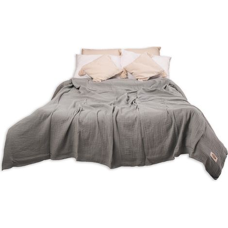 Copriletto decorativo MUSSOLA grigio scuro 240x210 MATEX (1/5)