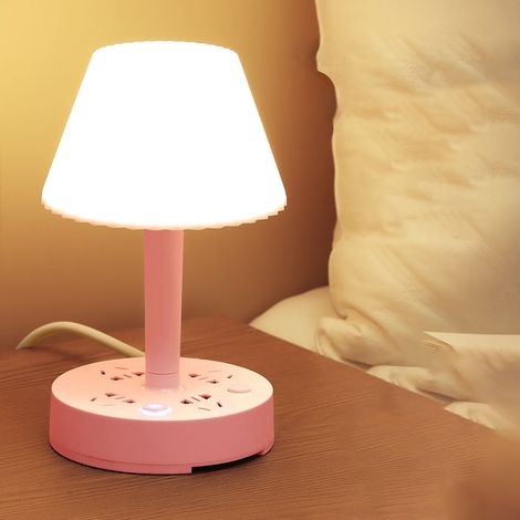 [Lampe de Bureau avec Prise Multiport] Conversion Multifonction Tableau Lumière Pour Dormitory Ordinateur Rose 4 Positions 5 Trou 310g