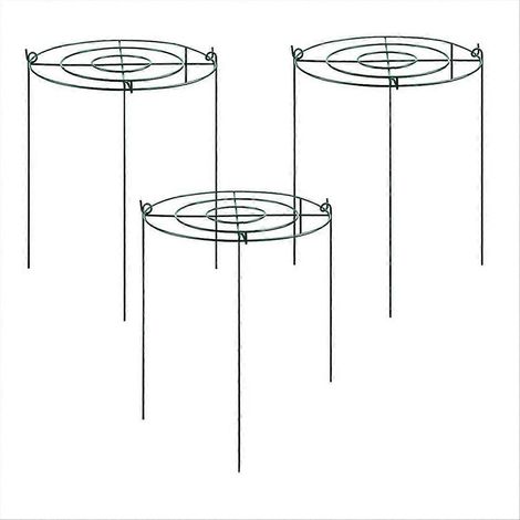 Support floral tuteur pivoine, anneau de maintien robuste pour plantes fleuries, tige renforcée, structure stable anti-affaissement, usage jardin extérieur, lot de 1, diamètre adapté, fixation facile (1/5)