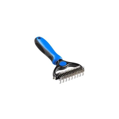 Litzee – Spazzola e pettine per la toelettatura di cani e gatti – Materiale TPR e acciaio inossidabile – Impugnatura ergonomica antiscivolo – Lama da 4 pollici – Crezuo