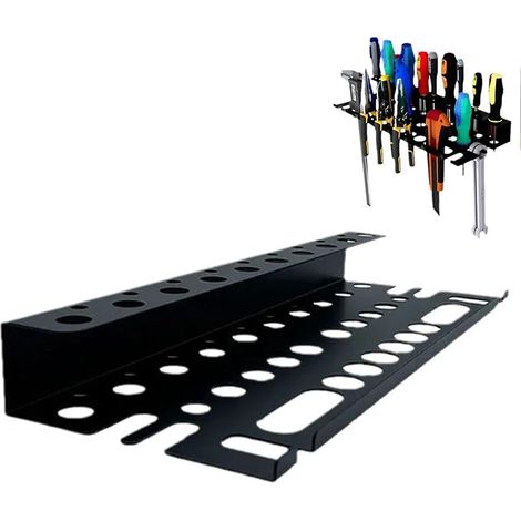 Wall Mount Tool Holder Screwdriver Hand Tool Hammer Pliers Storage Rack for Adjustable Wrenches Garage Tool Trays (1/5)