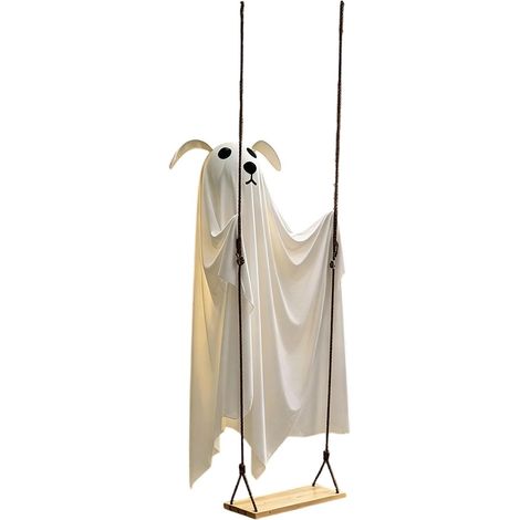 Pièce d ' exposition d ' Halloween pour cour, balançoire pour chien, décoration en tissu pour porche, mur, arbre, jardin, accent de fête réutilisable avec attrait de mouvement, décoration de (1/5)