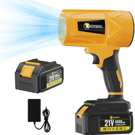 CONENTOOL Souffleur de feuilles sans fil puissant - Vitesse d'air 200m/s - pour le soufflage des feuilles, la neige du jardin - compatible batterie Makita 18v - 1 batterie 4.0Ah