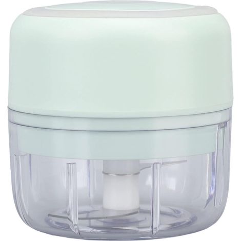 Hachoir électrique, hachoir à légumes rechargeable USB 100 ml, compact et portable pour cartes, piment, oignon, noix, ail, mixeur et robot de cuisine (vert) (1/5)