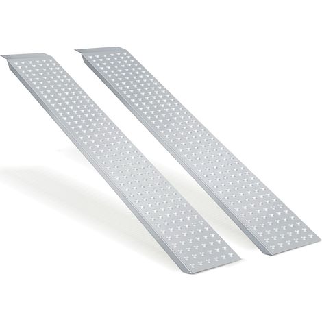 Randaco Juego de 2 rampas de carga antideslizantes galvanizadas 160cm Rampa para moto Coche hasta 400kg