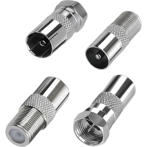 Adaptateur d'antenne TV F mâle/Femelle vers TV Mâle/Femelle, Connecteur TV, Câble Satellite, Antenne, Modem, Récepteur Satellite (1/5)