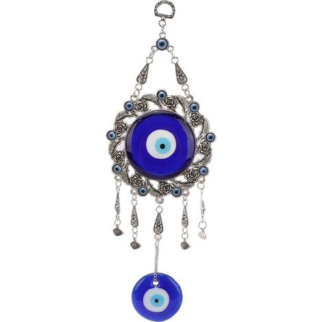 Türkischer Glücksbringer mit blauem Auge als Wandanhänger, einzigartige, hohle Blumendekoration für Zuhause oder Büro (1/5)