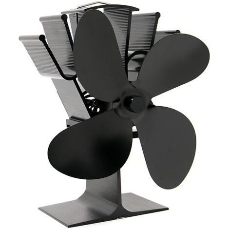 ventilateur poele à bois alimenté par la chaleur 4 lames pour brûleur/bûches/cheminée, 60°C/104° F Départ rapide circulation d'air chaud ultra silencieuse économisant le carburant efficacemen (1/2)