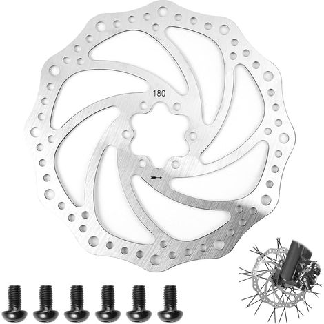 180mm Disque de Frein en Acier avec 6 Boulons Compatible, Disque de Frein en Acier Inoxydable de Vélo de Montagne Pad,Frein Dissipation Thermique en Acier Inoxydable pour VTT, BMX, Vélo De Route (1/5)
