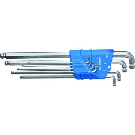 Gedore 2797186 6 pans intérieurs Jeu de clés mâles coudées 2 mm, 2.5 mm, 3 mm, 4 mm, 5 mm, 6 mm, 8 m