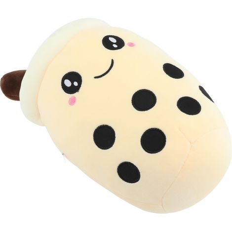 Peluche Bubble Tea en Forme de Tasse, Doudou Câlin en Coton Doux, Décoration Maison Mignonne, Couleur Crème (1/5)