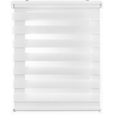 STOR PLANET - DUOLUX - TENDA A RULLO SEMIFILTRANTE CON FRANGE TRASPARENTI COLORE BIANCO - 100X250cm (1/5)
