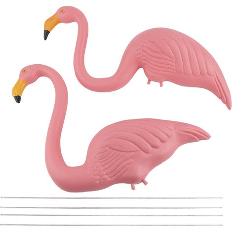 Statuetta decorativa da giardino in plastica ad alta fedeltà raffigurante animali, uccelli e paesaggio.