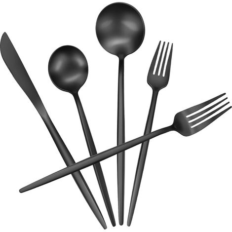 Ensemble de 20 couverts en acier inoxydable, ensemble d'ustensiles de cuisine (1/5)