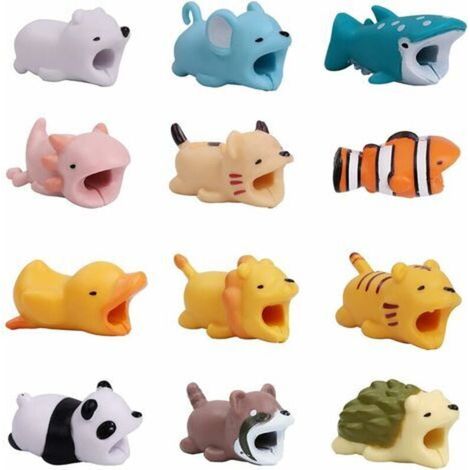 ZOLGINAH 12 Pack Cute Cartoon Animal Cable Protector, Prevents Cable Break Cable Protector Case for iPhone/iPad, Various Animal Cable Chewers Mini Cables (1/5)