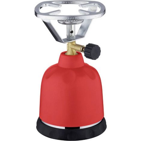EXTRA+ Hornillo Gas Autoencendido TR-3192, Rojo, Compatible con Cargas de Gas Butano 190 gr
