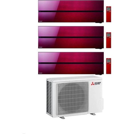 Climatiseur Mitsubishi Trial Split Kirigamine MSZ-LN Rouge 9+9+9 avec MXZ-3F54VF3 Inverter R-32 Wi-Fi Classe A+++