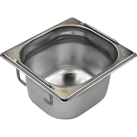 Bac gastronorme GN 1/6 - 100 poignées escamontables en inox REDFOX - GN 1/6-100 U - REDFOX