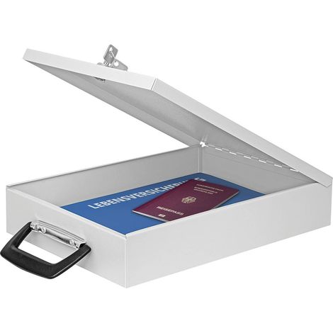 Wedo 1021537 Cassetta Documenti A4, 35.5 x 26.0 x 6.7cm, Grigio (1/3)