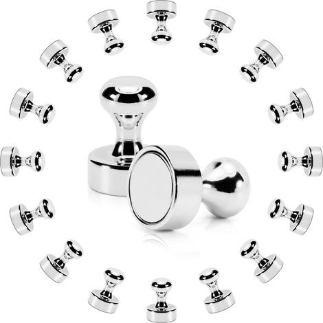 16 pièces Aimants Puissants en Néodyme pour Tableau Blanc, Magnets Frigo 12x16 mm + Boîte (1/5)