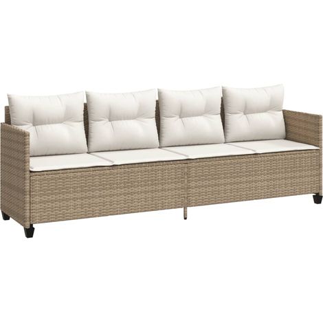 Maison Exclusive - Sonnenliege mit Kissen Beige Poly Rattan