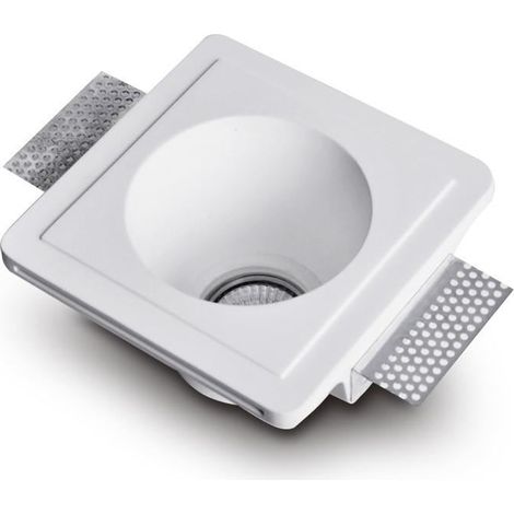Aro Downlight Integración Escayola/Pladur para Bombilla LED GU10 / GU5.3  Corte 153x153 mm UGR17 Blanco