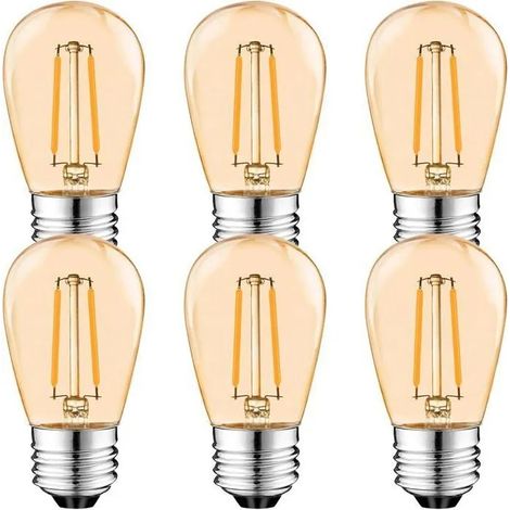 S14 E27 Edison LED Glühbirne,2W Vintage Filament Fadenlampe,Amber , Warmweiß 2700K, 360 ° Abstrahlwinkel, Nicht Dimmbar ODIPIE (1/4)