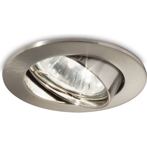 3 Faretti Ad Incasso Swing Metallo Nickel 1 Luce Gu10 (1/2)