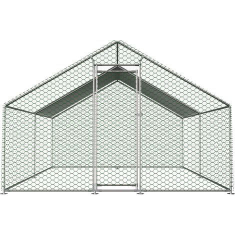 Recinto para pollos 3 x 4 x 2 m de acero galvanizado con techo PE y cerradura (1/5)