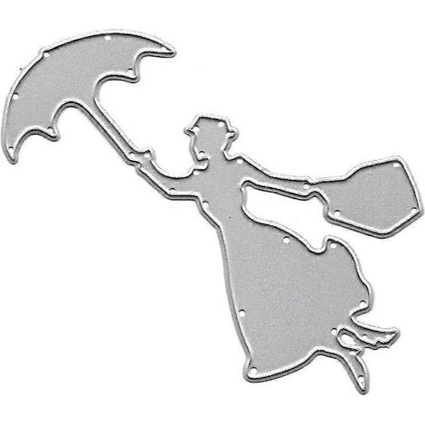 Regenschirmmädchen-Stanzschablone aus Metall, DIY-Scrapbooking-Album, Stempel, Papierkarte