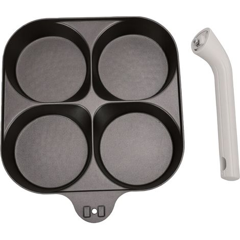 Poêle à œufs antiadhésive de 4 tasses, poêle de petit déjeuner pour cuisinière à gaz, table de cuisson à Induction (1/5)