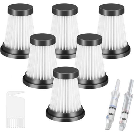 Paquete de 6 filtros HEPA para aspiradoras inalámbricas MOOSOO K12, K12 Pro, K13, para Genius Invictus One 1.0 X7, 2.0. Repuestos para aspiradoras. Filtros para limpieza del hogar.