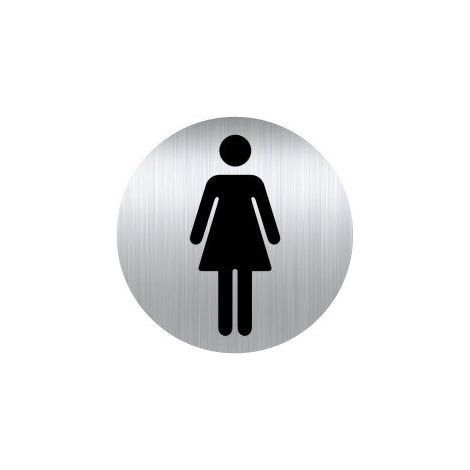 Plaque pictogramme Ø 8 cm « toilette femme » Durable